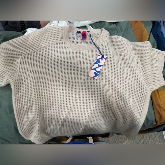 NWT Noname Cashmere Amelia Mesh Open-Knit
Top in cream/off white Sz M - Picture 6 of 8